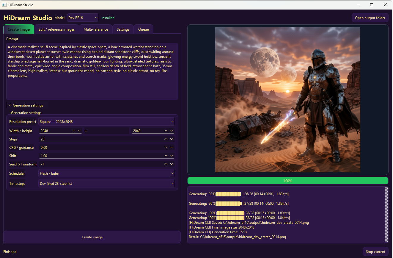 HiDreamStudio standalone desktop app